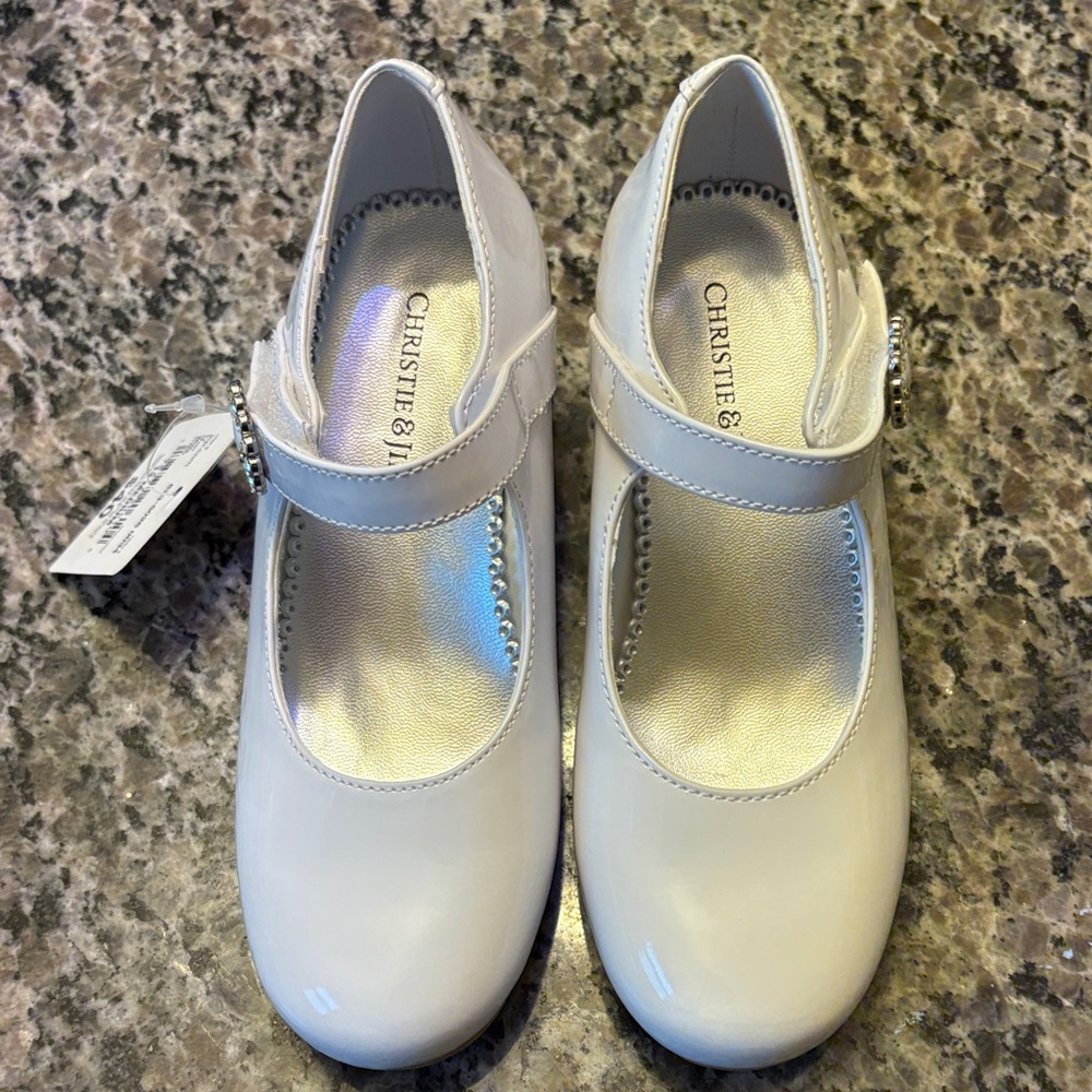 Christie & Jill White Kids Mary Jane Dress Shoes